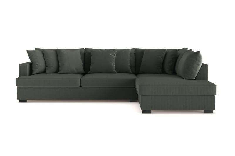 Rossita 4-sits Högervänd L-formad Djup Schäslongsoffa i Manchester - Mörkgrön - Möbler - Soffa - Divansoffa & schäslongsoffa - 4 sits soffa med divan