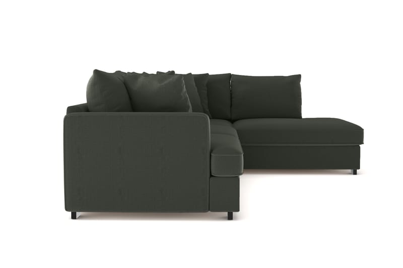 Rossita 4-sits Högervänd L-formad Djup Schäslongsoffa i Manchester - Mörkgrön - Möbler - Soffa - Divansoffa & schäslongsoffa - 4 sits soffa med divan