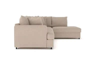 Rossita 4-sits Högervänd L-formad Djup Schäslongsoffa i Tyg - Beige - Möbler - Soffa - Divansoffa & schäslongsoffa - 4 sits soffa med divan
