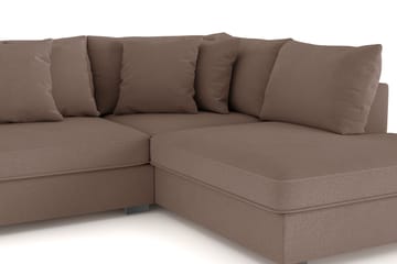 Rossita 4-sits Högervänd L-formad Djup Schäslongsoffa i Tyg - Brun - Möbler - Soffa - Divansoffa & schäslongsoffa - 4 sits soffa med divan