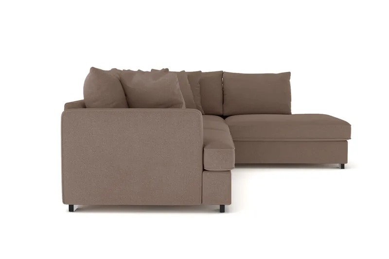 Rossita 4-sits Högervänd L-formad Djup Schäslongsoffa i Tyg - Brun - Möbler - Soffa - Divansoffa & schäslongsoffa - 4 sits soffa med divan