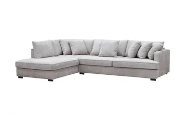 Rossita 4-sits Vänstervänd L-formad Djup Schäslongsoffa i Chenille - Grå / Brun - Möbler - Soffa - Divansoffa & schäslongsoffa - 4 sits soffa med divan