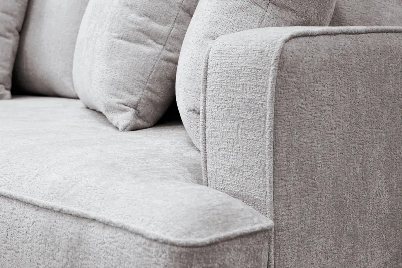 Rossita 4-sits Vänstervänd L-formad Djup Schäslongsoffa i Chenille - Grå / Brun - Möbler - Soffa - Divansoffa & schäslongsoffa - 4 sits soffa med divan