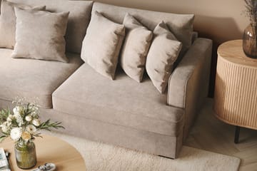 Rossita 4-sits Vänstervänd L-formad Djup Schäslongsoffa i Chenille - Grå / Brun - Möbler - Soffa - Divansoffa & schäslongsoffa - 4 sits soffa med divan