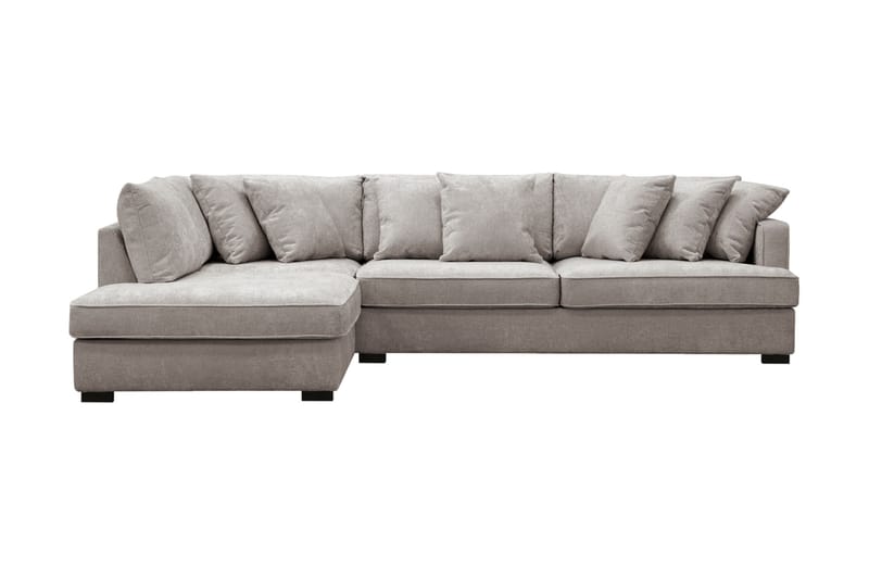 Rossita 4-sits Vänstervänd L-formad Djup Schäslongsoffa i Chenille - Grå / Brun - Möbler - Soffa - Divansoffa & schäslongsoffa - 4 sits soffa med divan