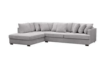 Rossita 4-sits Vänstervänd L-formad Djup Schäslongsoffa i Chenille - Ljus Grå - Möbler - Soffa - Divansoffa & schäslongsoffa - 4 sits soffa med divan