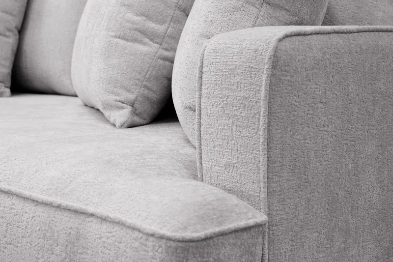 Rossita 4-sits Vänstervänd L-formad Djup Schäslongsoffa i Chenille - Ljus Grå - Möbler - Soffa - Divansoffa & schäslongsoffa - 4 sits soffa med divan