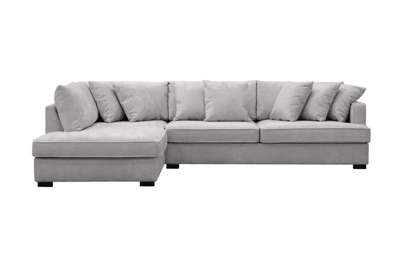 Rossita 4-sits Vänstervänd L-formad Djup Schäslongsoffa i Chenille - Ljus Grå - Möbler - Soffa - Divansoffa & schäslongsoffa - 4 sits soffa med divan