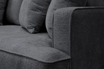 Rossita 4-sits Vänstervänd L-formad Djup Schäslongsoffa i Chenille - Svart - Möbler - Soffa - Divansoffa & schäslongsoffa - 4 sits soffa med divan