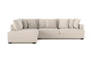 Rossita 4-sits Vänstervänd L-formad Djup Schäslongsoffa i Manchester - Beige - Möbler - Soffa - Divansoffa & schäslongsoffa - 4 sits soffa med divan