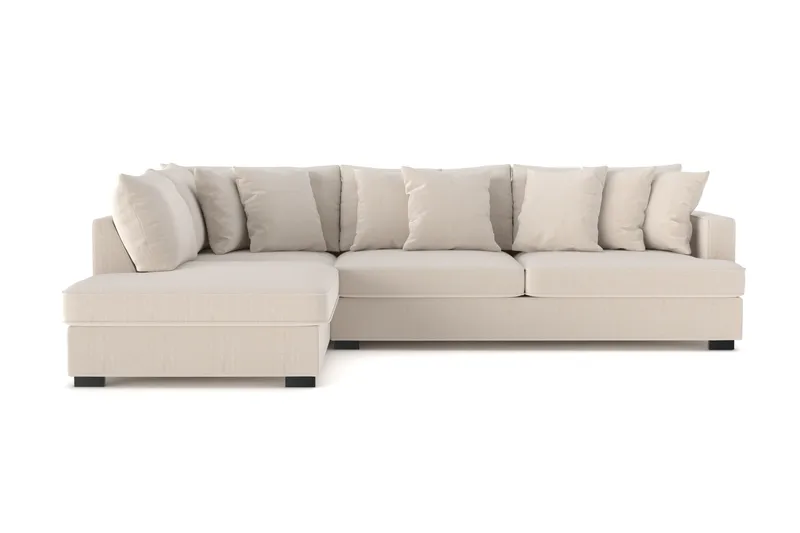 Rossita 4-sits Vänstervänd L-formad Djup Schäslongsoffa i Manchester - Beige - Möbler - Soffa - Divansoffa & schäslongsoffa - 4 sits soffa med divan