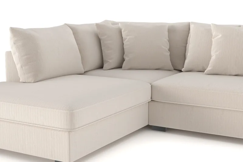 Rossita 4-sits Vänstervänd L-formad Djup Schäslongsoffa i Manchester - Beige - Möbler - Soffa - Divansoffa & schäslongsoffa - 4 sits soffa med divan