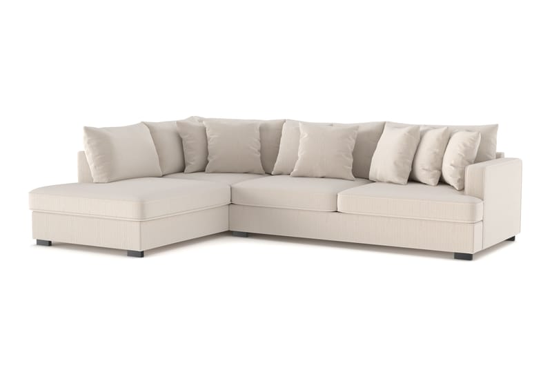 Rossita 4-sits Vänstervänd L-formad Djup Schäslongsoffa i Manchester - Beige - Möbler - Soffa - Divansoffa & schäslongsoffa - 4 sits soffa med divan