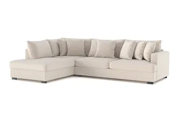 Rossita 4-sits Vänstervänd L-formad Djup Schäslongsoffa i Manchester - Beige - Möbler - Soffa - Divansoffa & schäslongsoffa - 4 sits soffa med divan