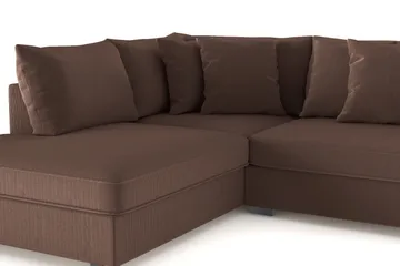 Rossita 4-sits Vänstervänd L-formad Djup Schäslongsoffa i Manchester - Brun - Möbler - Soffa - Divansoffa & schäslongsoffa - 4 sits soffa med divan