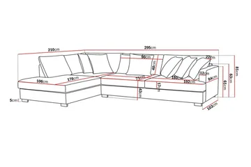 Rossita 4-sits Vänstervänd L-formad Djup Schäslongsoffa i Manchester - Brun - Möbler - Soffa - Divansoffa & schäslongsoffa - 4 sits soffa med divan