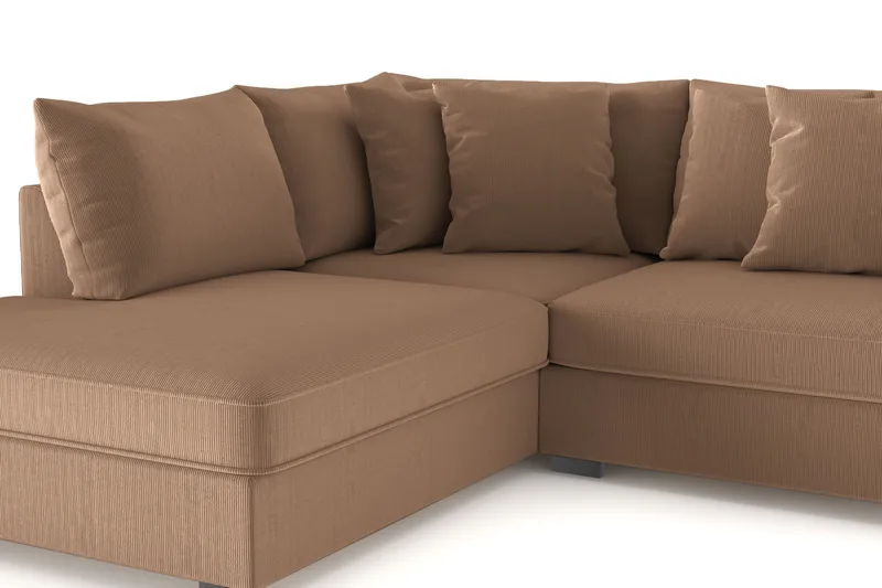 Rossita 4-sits Vänstervänd L-formad Djup Schäslongsoffa i Manchester - Brun - Möbler - Soffa - Divansoffa & schäslongsoffa - 4 sits soffa med divan