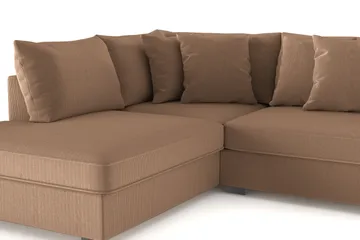 Rossita 4-sits Vänstervänd L-formad Djup Schäslongsoffa i Manchester - Brun - Möbler - Soffa - Divansoffa & schäslongsoffa - 4 sits soffa med divan