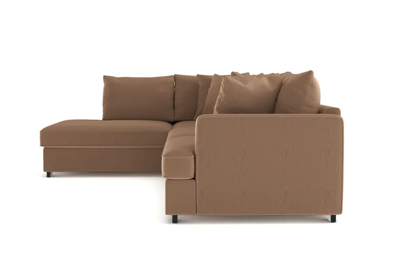 Rossita 4-sits Vänstervänd L-formad Djup Sch äslongsoffa i Manchester - Brun - Möbler - Soffa - Divansoffa & schäslongsoffa - 4 sits soffa med divan