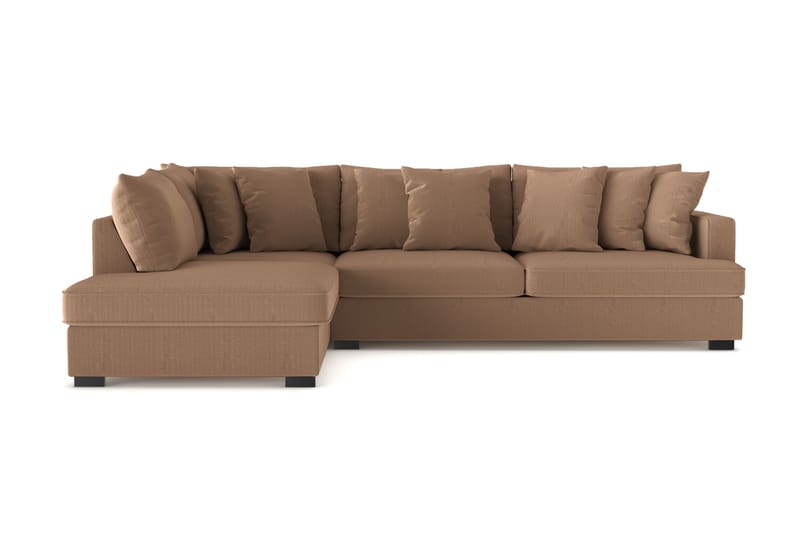 Rossita 4-sits Vänstervänd L-formad Djup Schäslongsoffa i Manchester - Brun - Möbler - Soffa - Divansoffa & schäslongsoffa - 4 sits soffa med divan