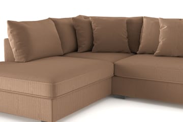 Rossita 4-sits Vänstervänd L-formad Djup Schäslongsoffa i Manchester - Brun - Möbler - Soffa - Divansoffa & schäslongsoffa - 4 sits soffa med divan