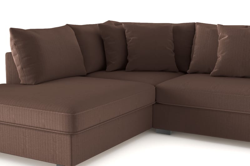 Rossita 4-sits Vänstervänd L-formad Djup Schäslongsoffa i Manchester - Brun - Möbler - Soffa - Divansoffa & schäslongsoffa - 4 sits soffa med divan
