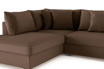 Rossita 4-sits Vänstervänd L-formad Djup Schäslongsoffa i Manchester - Brun - Möbler - Soffa - Divansoffa & schäslongsoffa - 4 sits soffa med divan