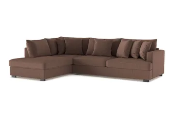 Rossita 4-sits Vänstervänd L-formad Djup Schäslongsoffa i Manchester - Brun - Möbler - Soffa - Divansoffa & schäslongsoffa - 4 sits soffa med divan