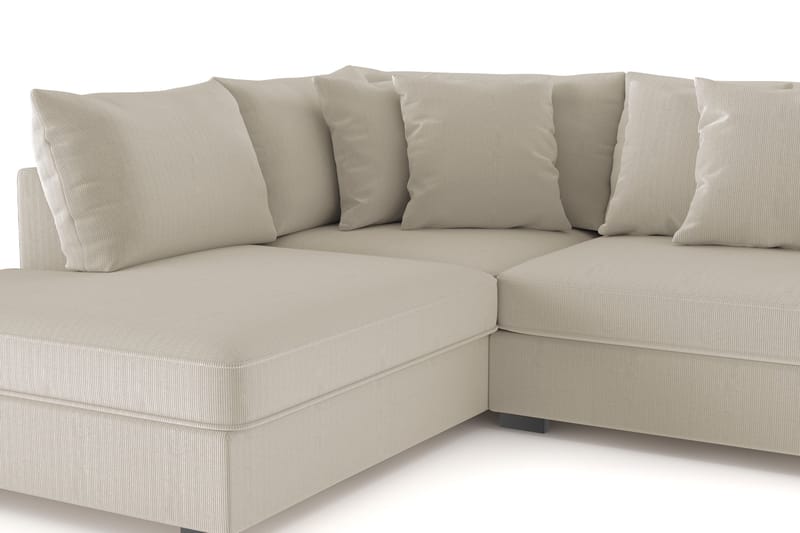 Rossita 4-sits Vänstervänd L-formad Djup Schäslongsoffa i Manchester - Greige - Möbler - Soffa - Divansoffa & schäslongsoffa - 4 sits soffa med divan