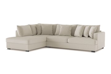 Rossita 4-sits Vänstervänd L-formad Djup Schäslongsoffa i Manchester - Greige - Möbler - Soffa - Divansoffa & schäslongsoffa - 4 sits soffa med divan