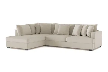 Rossita 4-sits Vänstervänd L-formad Djup Schäslongsoffa i Manchester - Greige - Möbler - Soffa - Divansoffa & schäslongsoffa - 4 sits soffa med divan