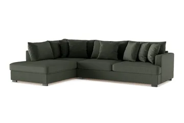 Rossita 4-sits Vänstervänd L-formad Djup Schäslongsoffa i Manchester - Mörkgrön - Möbler - Soffa - Divansoffa & schäslongsoffa - 4 sits soffa med divan