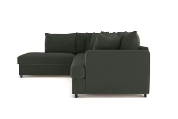 Rossita 4-sits Vänstervänd L-formad Djup Schäslongsoffa i Manchester - Mörkgrön - Möbler - Soffa - Divansoffa & schäslongsoffa - 4 sits soffa med divan