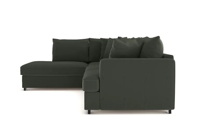 Rossita 4-sits Vänstervänd L-formad Djup Schäslongsoffa i Manchester - Mörkgrön - Möbler - Soffa - Divansoffa & schäslongsoffa - 4 sits soffa med divan