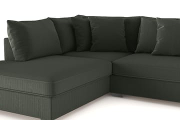 Rossita 4-sits Vänstervänd L-formad Djup Schäslongsoffa i Manchester - Mörkgrön - Möbler - Soffa - Divansoffa & schäslongsoffa - 4 sits soffa med divan