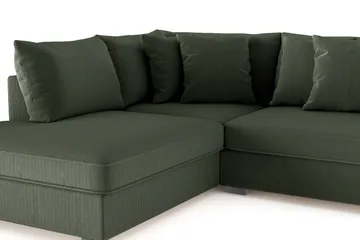 Rossita 4-sits Vänstervänd L-formad Djup Schäslongsoffa i Manchester - Mörkgrön - Möbler - Soffa - Divansoffa & schäslongsoffa - 4 sits soffa med divan