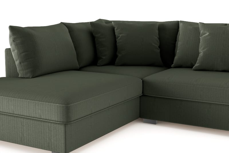 Rossita 4-sits Vänstervänd L-formad Djup Schäslongsoffa i Manchester - Mörkgrön - Möbler - Soffa - Divansoffa & schäslongsoffa - 4 sits soffa med divan