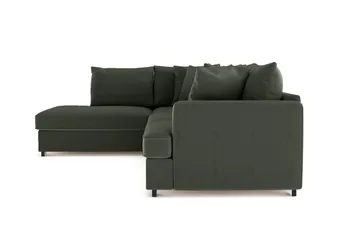 Rossita 4-sits Vänstervänd L-formad Djup Schäslongsoffa i Manchester - Mörkgrön - Möbler - Soffa - Divansoffa & schäslongsoffa - 4 sits soffa med divan