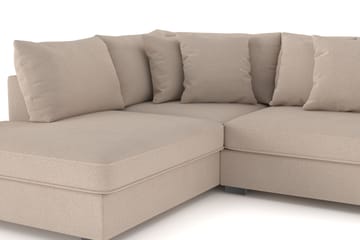 Rossita 4-sits Vänstervänd L-formad Djup Schäslongsoffa i Tyg - Beige - Möbler - Soffa - Divansoffa & schäslongsoffa - 4 sits soffa med divan
