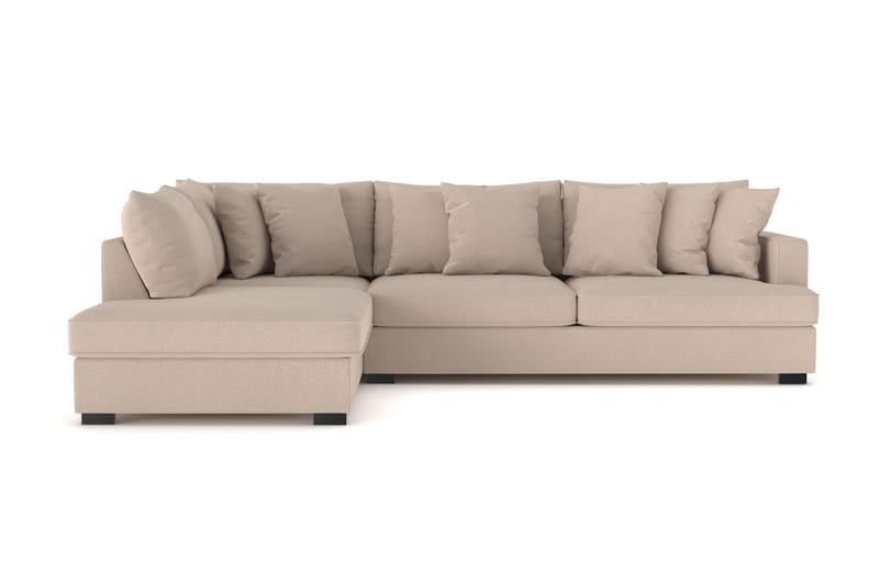 Rossita 4-sits Vänstervänd L-formad Djup Schäslongsoffa i Tyg - Beige - Möbler - Soffa - Divansoffa & schäslongsoffa - 4 sits soffa med divan