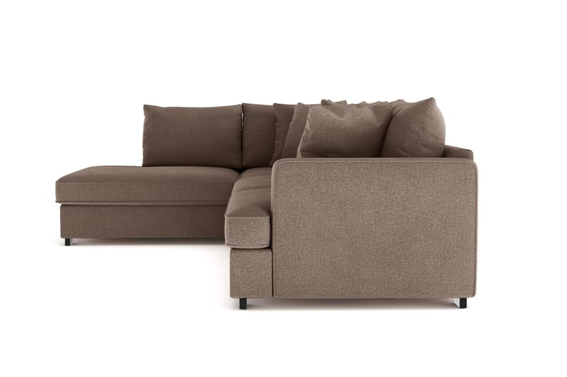 Rossita 4-sits Vänstervänd L-formad Djup Schäslongsoffa i Tyg - Brun - Möbler - Soffa - Divansoffa & schäslongsoffa - 4 sits soffa med divan