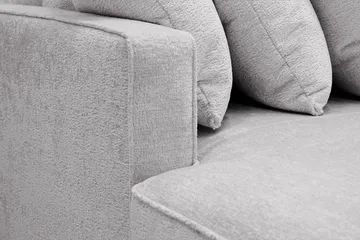 Rossita 5-sits Högervänd U-formad Djup Soffa med Divan och Schäslong i Chenille - Grå - Möbler - Soffa - U-soffa