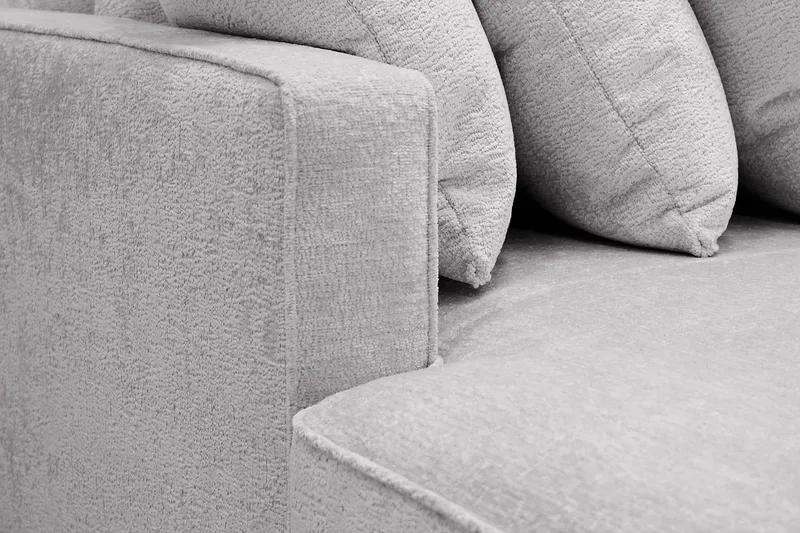 Rossita 5-sits Högervänd U-formad Djup Soffa med Divan och Schäslong i Chenille - Grå - Möbler - Soffa - U-soffa