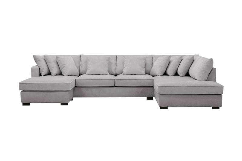 Rossita 5-sits Högervänd U-formad Djup Soffa med Divan och Schäslong i Chenille - Grå - Möbler - Soffa - U-soffa