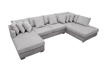 Rossita 5-sits Högervänd U-formad Djup Soffa med Divan och Schäslong i Chenille - Grå - Möbler - Soffa - U-soffa