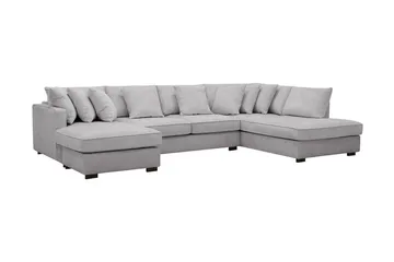 Rossita 5-sits Högervänd U-formad Djup Soffa med Divan och Schäslong i Chenille - Grå - Möbler - Soffa - U-soffa