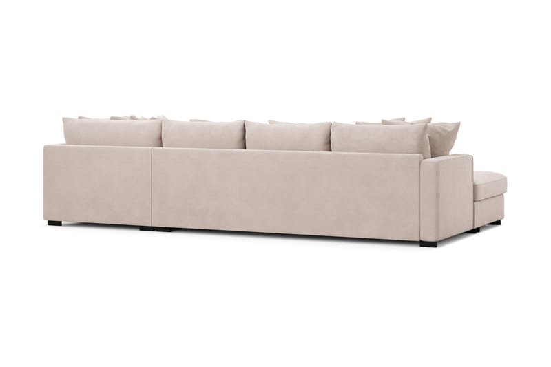 Rossita 5-sits Högervänd U-formad Djup Soffa med Divan och Schäslong i Sammet - Beige - Möbler - Soffa - Sammetssoffa