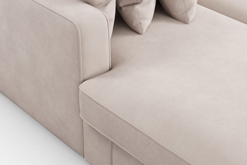 Rossita 5-sits Högervänd U-formad Djup Soffa med Divan och Schäslong i Sammet - Beige - Möbler - Soffa - Sammetssoffa