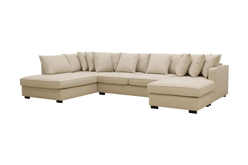 Rossita 5-sits Vänstervänd U-formad Djup Soffa med Divan och Schäslong i Bouclé - Beige - Möbler - Soffa - U-soffa