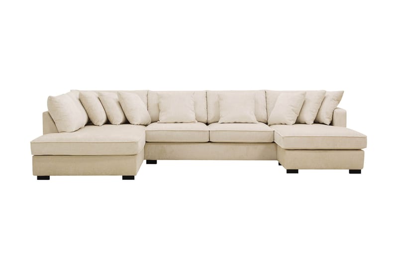 Rossita 5-sits Vänstervänd U-formad Djup Soffa med Divan och Schäslong i Chenille - Beige - Möbler - Soffa - U-soffa